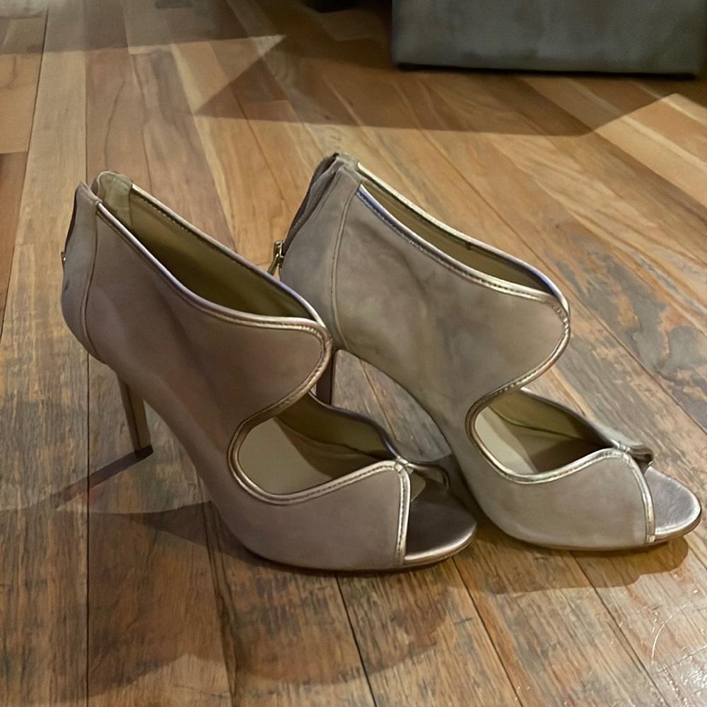 Taupe with Gold lined heels